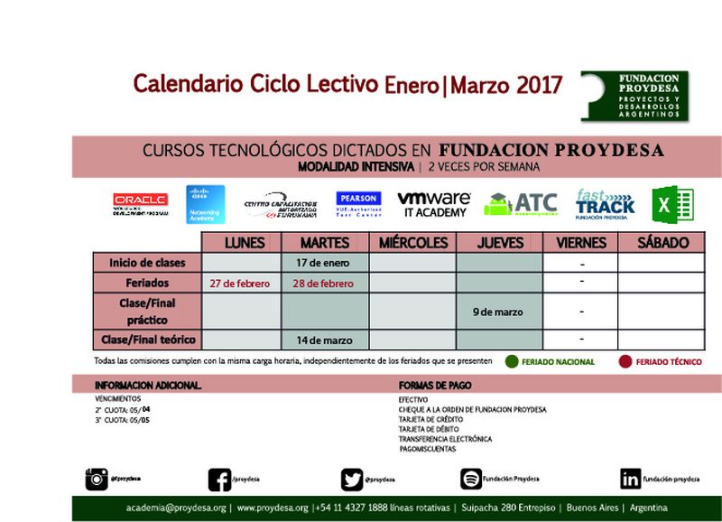 CRONOGRAMA ACADEMIA intensivo verano 2017