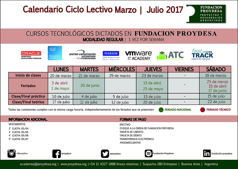 CRONOGRAMA ACADEMIA regular 20176